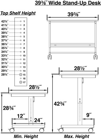Standing Desk Height Chart