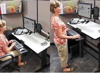 Monitor Arm and Keyboard Tray on Ergotron Standing Desk