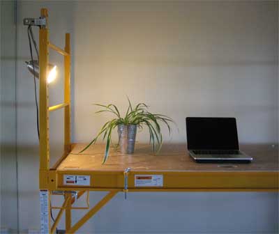 Scaffold Desk with Clip-On Light