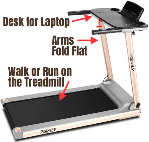 Folding Treadmill with Desktop