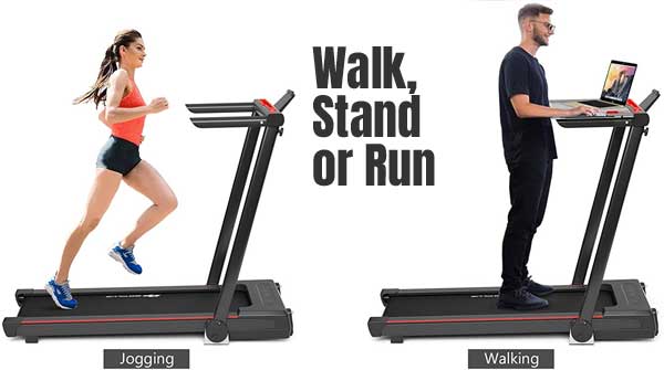 Treadmill with Desk for Walking, Running or Standing and Working