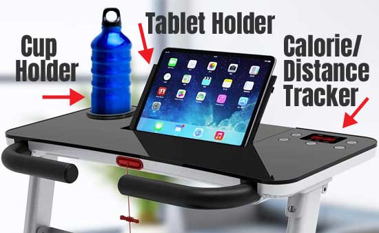 Treadmill Desktop Accessories: Cup Holder, Tablet Holder, Calorie Tracker