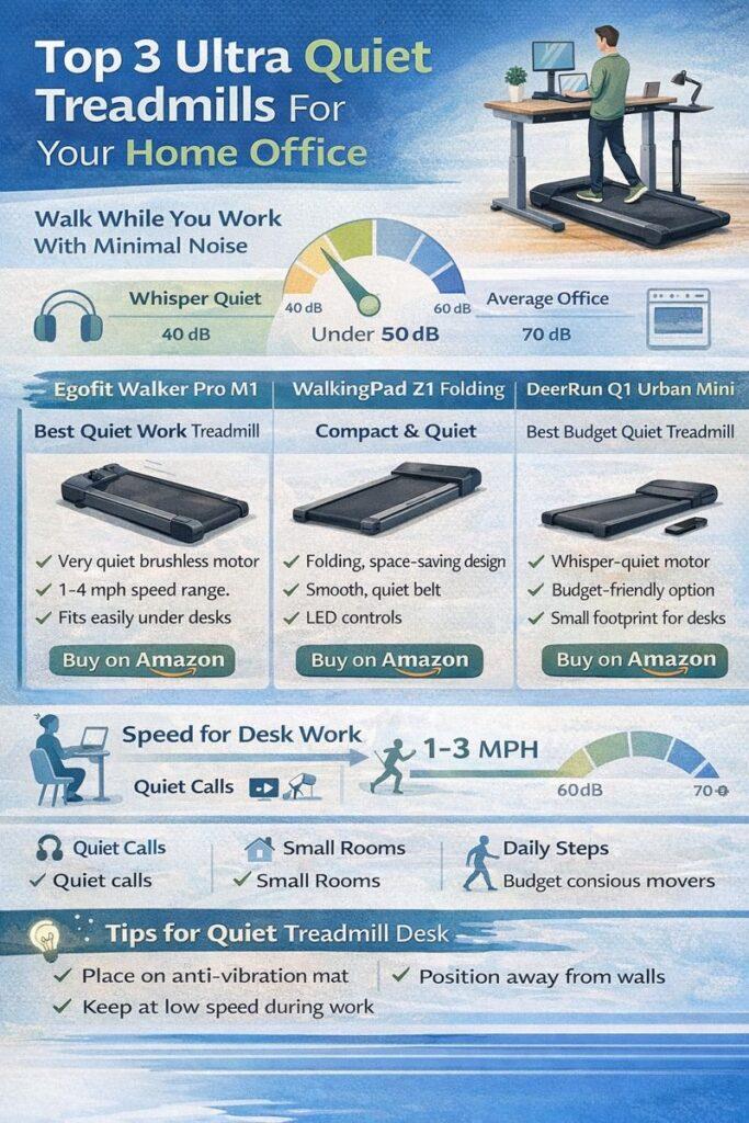 Infographic - Top 3 Ultra Quiet Treadmills