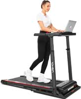 Folding Treadmill with Desk for Running, Walking or Working. Folds and Rolls for Compact Storage, Adjustable Height Desk, Quiet Motor