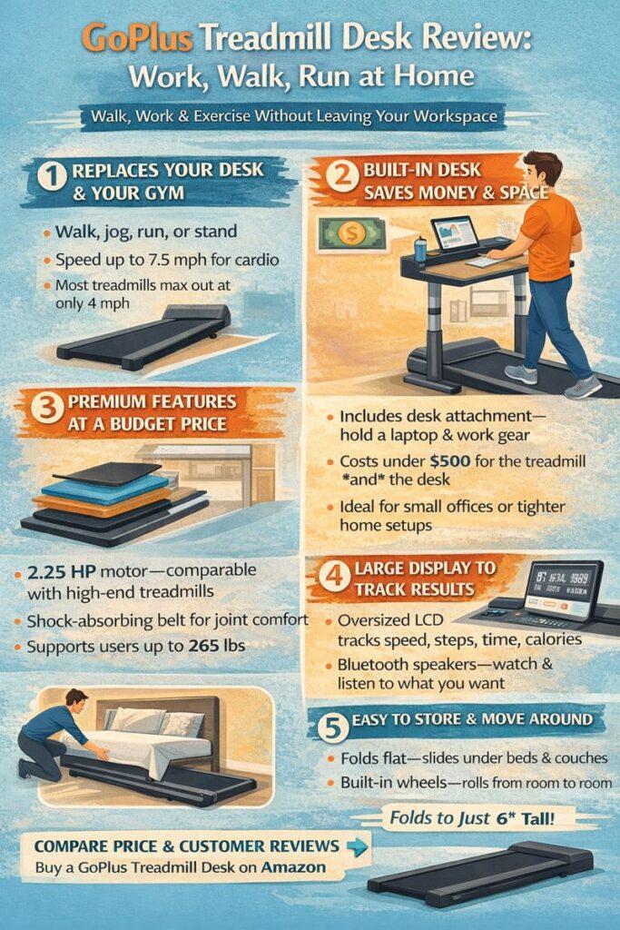GoPlus Treadmill Desk Review Infographic