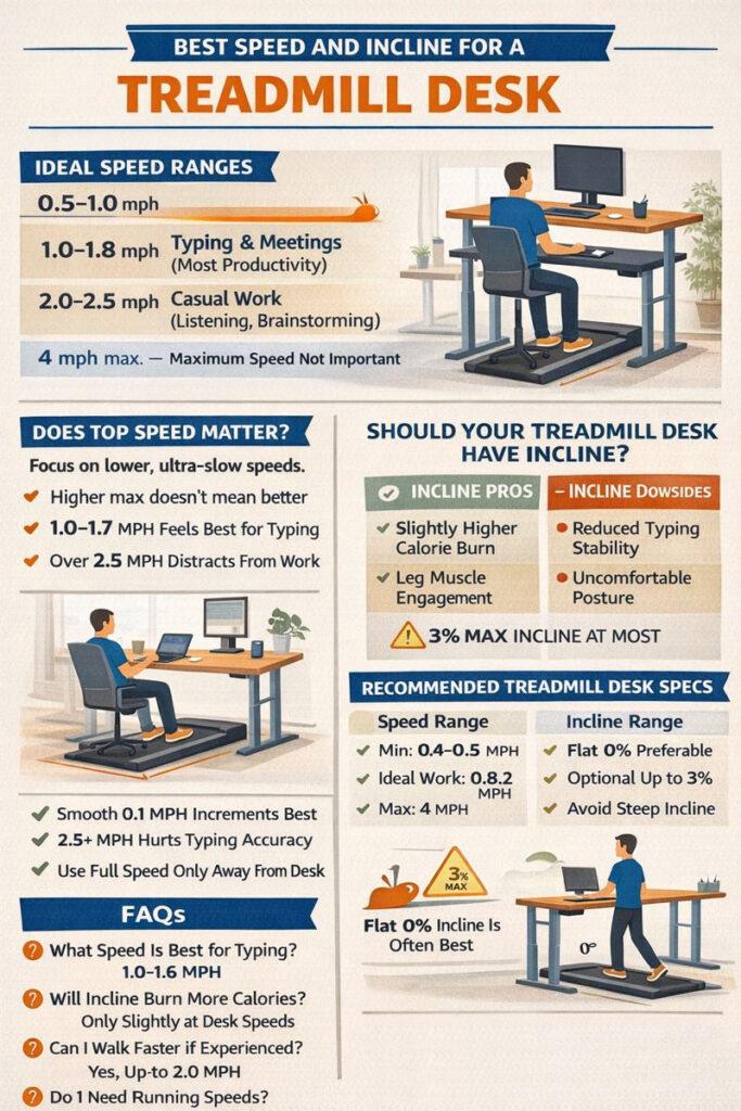 Infographic: Best Incline and Speed for a Treadmill Desk
